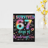 I Survived 67 Days Of Kindergarten Funny Six Seven Kaart (Gele Bloem)