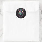 I Survived 67 Days Of Kindergarten Funny Six Seven Ronde Sticker (Tas)