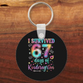 I Survived 67 Days Of Kindergarten Funny Six Seven Sleutelhanger (Voorkant)