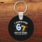 I Survived 67 Days Of School 3rd Grade Teacher  Sleutelhanger (Voorkant)