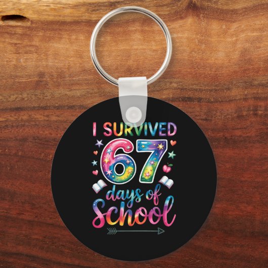 I Survived 67 Days Of School 67th Day Of School Si Sleutelhanger (Voorkant)