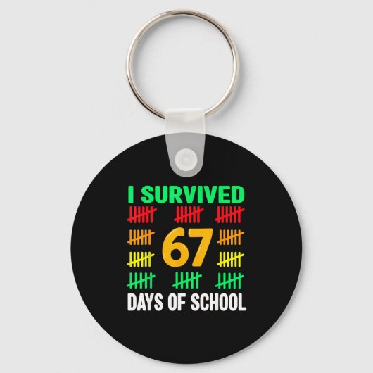 I Survived 67 Days Of School 6 7 Shirt Kids 67 Boy Sleutelhanger (Voorkant)