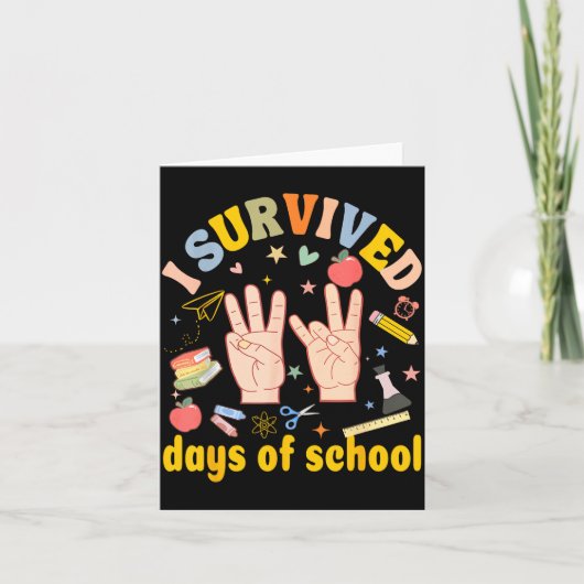 I Survived 67 Days Of School American Sign Languag Kaart (Voorkant)