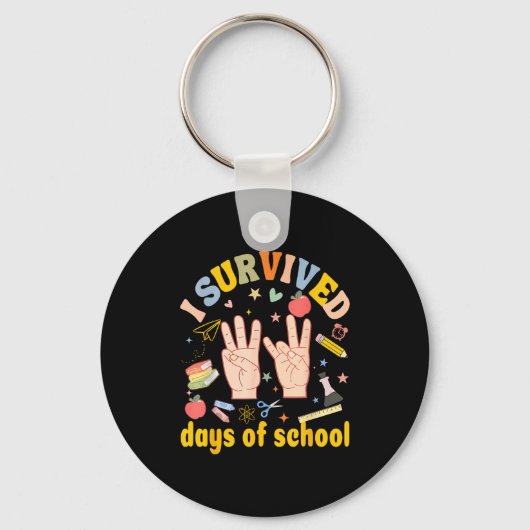 I Survived 67 Days Of School American Sign Languag Sleutelhanger (Voorkant)