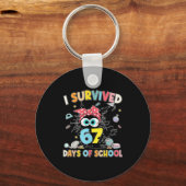 I Survived 67 Days Of School Black Cat Teachers St Sleutelhanger (Voorkant)