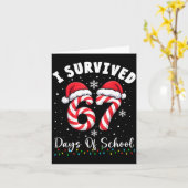 I Survived 67 Days Of School Christmas Candy Cane  Kaart (Gele Bloem)