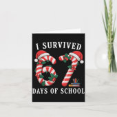 I Survived 67 Days Of School Christmas Candy Cane  Kaart (Voorkant)