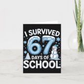 I Survived 67 Days Of School Christmas Candy Cane  Kaart (Voorkant)