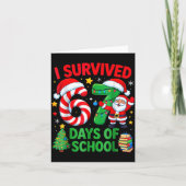 I Survived 67 Days Of School Christmas Candy Cane  Kaart (Voorkant)