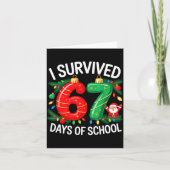 I Survived 67 Days Of School Christmas Candy Cane  Kaart (Voorkant)
