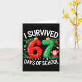 I Survived 67 Days Of School Christmas Candy Cane  Kaart (Gele Bloem)