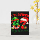 I Survived 67 Days Of School Christmas Candy Cane Kaart (Gele Bloem)