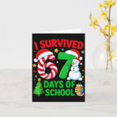 I Survived 67 Days Of School Christmas Candy Cane  Kaart (Gele Bloem)