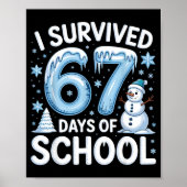 I Survived 67 Days Of School Christmas Candy Cane Poster (Voorkant)