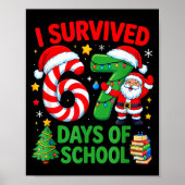 I Survived 67 Days Of School Christmas Candy Cane Poster (Voorkant)