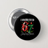 I Survived 67 Days Of School Christmas Candy Cane Ronde Button 5,7 Cm (Voorkant /achterkant)