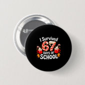 I Survived 67 Days Of School Christmas Candy Cane Ronde Button 5,7 Cm (Voorkant /achterkant)