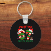I Survived 67 Days Of School Christmas Candy Cane  Sleutelhanger (Voorkant)
