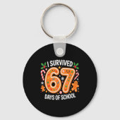 I Survived 67 Days Of School Christmas Candy Cane  Sleutelhanger (Voorkant)