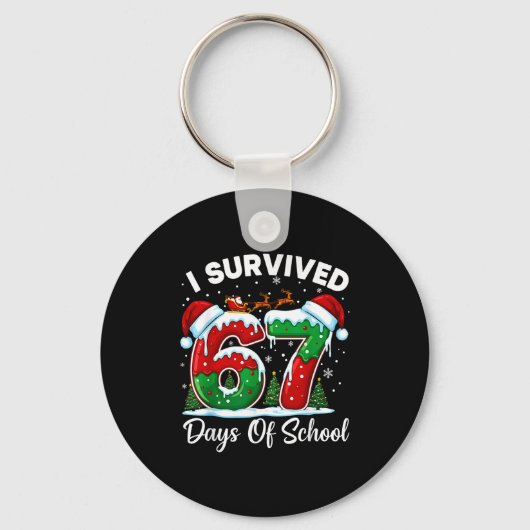 I Survived 67 Days Of School Christmas Countdown K Sleutelhanger (Voorkant)