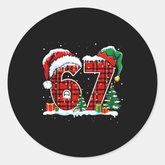 I Survived 67 Days Of School Christmas Funny Teach Ronde Sticker (Voorkant)