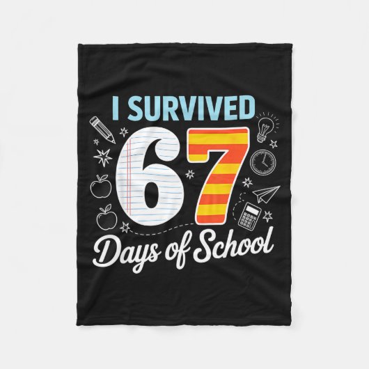 I Survived 67 Days Of School Cl Paper Meme  Fleece Deken (Voorkant)