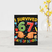 I Survived 67 Days Of School Cool Teacher Design Kaart (Gele Bloem)