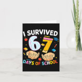 I Survived 67 Days Of School Cool Teacher Design  Kaart (Voorkant)