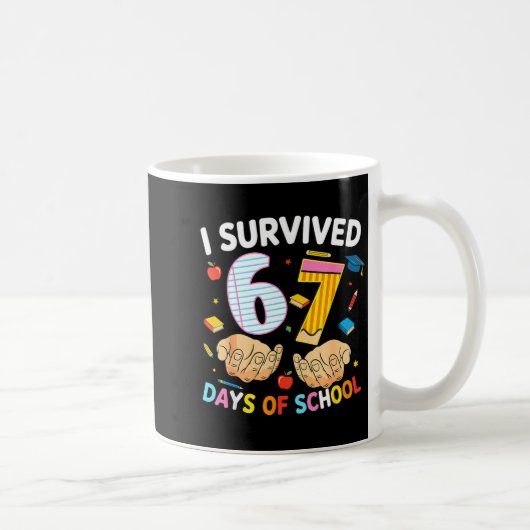 I Survived 67 Days Of School Cool Teacher Design  Koffiemok (Rechts)