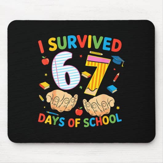 I Survived 67 Days Of School Cool Teacher Design Muismat (Voorkant)