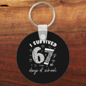 I Survived 67 Days Of School Cool Teacher Design Sleutelhanger (Voorkant)
