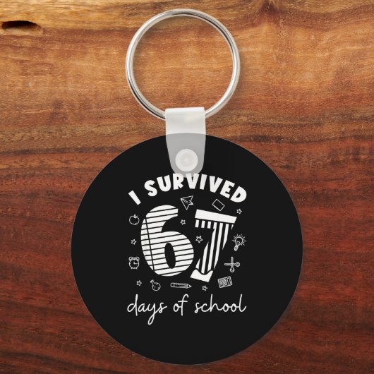 I Survived 67 Days Of School Cool Teacher Design  Sleutelhanger (Voorkant)