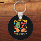 I Survived 67 Days Of School Cool Teacher Design Sleutelhanger (Voorkant)