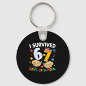 I Survived 67 Days Of School Cool Teacher Design  Sleutelhanger (Voorkant)