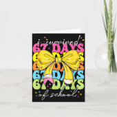 I Survived 67 Days Of School Coquette Bow Student Kaart (Voorkant)