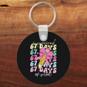I Survived 67 Days Of School Coquette Bow Student Sleutelhanger (Voorkant)