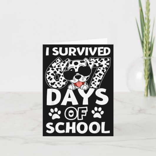 I Survived 67 Days Of School Dabbing Dalmatian Dog Kaart (Voorkant)