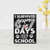 I Survived 67 Days Of School Dabbing Dalmatian Dog Kaart (Gele Bloem)