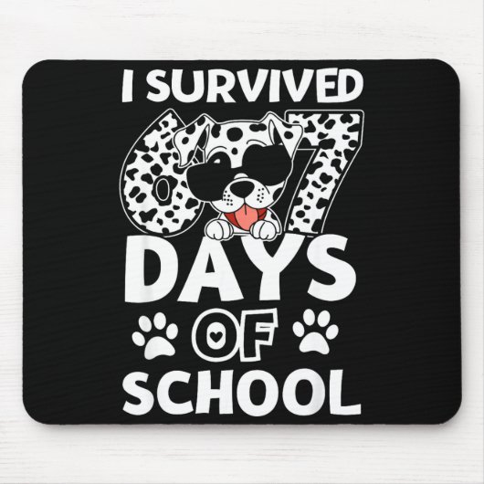 I Survived 67 Days Of School Dabbing Dalmatian Dog Muismat (Voorkant)