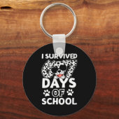 I Survived 67 Days Of School Dabbing Dalmatian Dog Sleutelhanger (Voorkant)