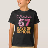 I Survived 67 Days of School Donut Funny Kids T-shirt (Voorkant)