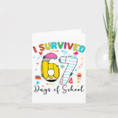 I Survived 67 Days Of School Fun Meme Six Seven 6- Kaart (Voorkant)