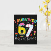 I Survived 67 Days Of School Fun Meme Six Seven 6- Kaart (Gele Bloem)