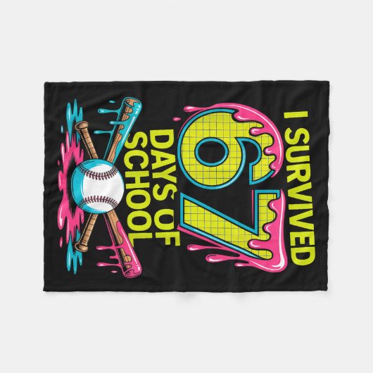 I Survived 67 Days Of School Funny 67 Baseball Sli Fleece Deken (Voorkant (Horizontaal))