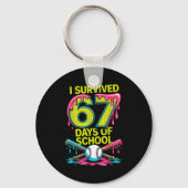 I Survived 67 Days Of School Funny 67 Baseball Sli Sleutelhanger (Voorkant)