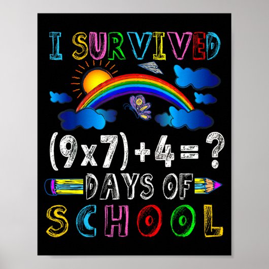 I Survived 67 Days Of School Funny 67 Meme Math Te Poster (Voorkant)