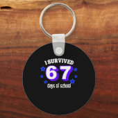 I Survived 67 Days Of School Funny 67 Meme Retro S Sleutelhanger (Voorkant)