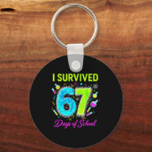 I Survived 67 Days Of School Funny 67 Meme Science Sleutelhanger (Voorkant)