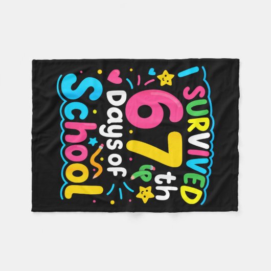 I Survived 67 Days Of School Funny 67 Meme Student Fleece Deken (Voorkant (Horizontaal))