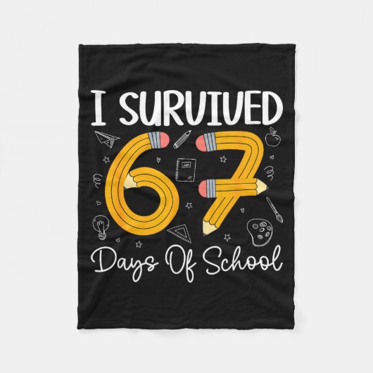 I Survived 67 Days Of School Funny 67 Meme Teacher Fleece Deken (Voorkant)